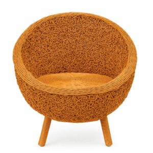 synthetic rattan chair ( brown )
